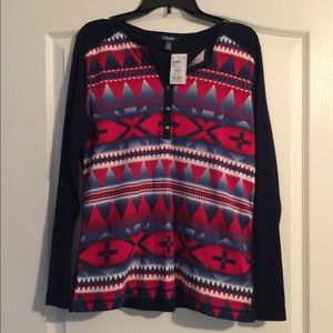 Chaps Tribal Print Long Sleeve Shirt